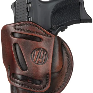 1791 Gunleather 4WH3VTGR 4-Way IWB/OWB Size 03 Vintage Leather Belt Clip Compatible w/Glock 26/Ruger LC9/S&W M&P Shield/2.0 9/40 Right Hand