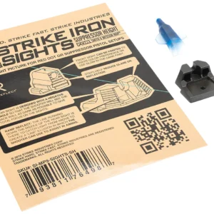 Strike Industries MP9SIGHTSSH Strike Iron Sights Black/Blank Front Sight Black/Blank Rear Sight Smith & Wesson M&P/M&P M2.0 Suppressor Height