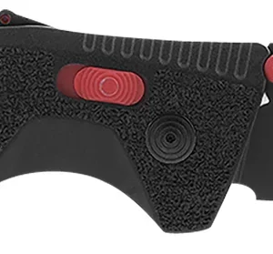S.O.G SOG11120141 Trident AT 3.70" Folding Clip Point Plain Black TiNi Cryo D2 Steel Blade/Black w/Red Accents GRN Handle Features Line Cutter/Glass Breaker