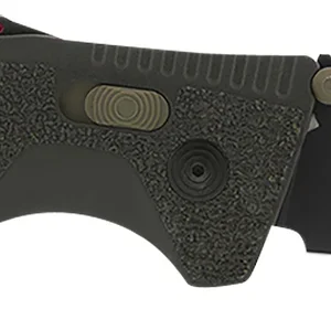 S.O.G SOG11120341 Trident AT 3.70" Folding Clip Point Plain Black TiNi Cryo D2 Steel Blade/Olive Drab w/FDE Accents GRN Handle Features Line Cutter/Glass Breaker