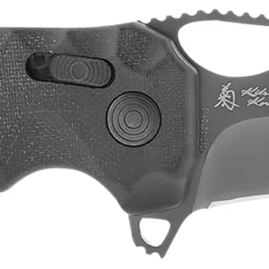 S.O.G SOG12270457 Kiku XR LTE 3.02" Folding Tanto Plain Cryo CTS XHP Blade Deep Textured Black Linen Micarta Handle Includes Belt Clip