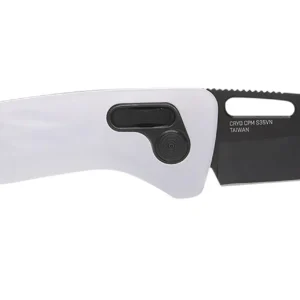 S.O.G SOG12730557 One-Zero XR 3.10" Folding Plain Black Chrome Cryo CPM S35VN Steel Blade/ White Sculpted Aluminum Handle