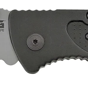 S.O.G SOG-FF24-CP Escape 3.40" Folding Clip Point Part Serrated Bead Blasted 9Cr18MoV SS Blade Black Anodized Aluminum Handle Includes Belt Clip