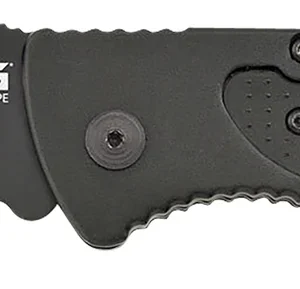 S.O.G SOGFF25CP Escape  3.40" Folding Clip Point Part Serrated Black Hardcased 9Cr18MoV SS Blade Black Anodized Aluminum Handle Includes Belt Clip