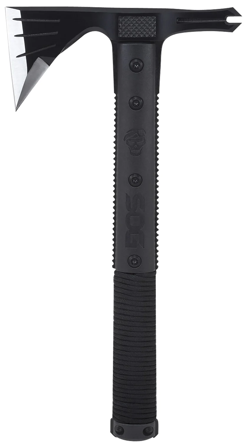S.O.G SOGSK1001CP Survival Hawk 3" Blade 2Cr13MoV SS Blade Black w/Reflective Paracord GRN Handle 12.10" Long Tomahawk