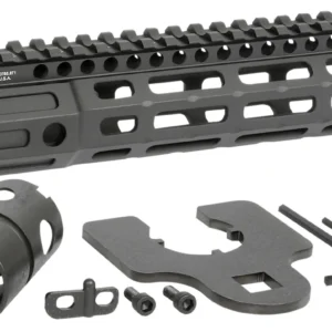 Midwest Industries MINF925 Night Fighter  9.25" M-LOK Black Hardcoat Anodized Aluminum Includes Barrel Wrench, Nut, & 5 Slot Rail