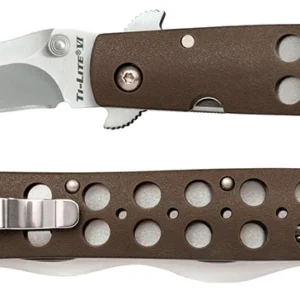 Cold Steel CS-26SXK6 Ti-Lite 6" Folding Plain Kris AUS 10A Steel Blade/ Black Griv-Ex Handle