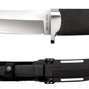 Cold Steel CS-35AB San Mai Master 6" Fixed Tanto Plain Satin VG-10 San Mai Blade/Black Textured/Oval Kray-Ex Handle Includes Sheath