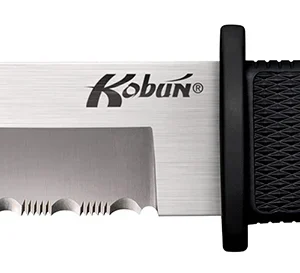 Cold Steel CS17TS Kobun 5.50" Fixed Tanto Serrated AUS-8A SS Blade/Black Checkered Kray-Ex Handle Includes Sheath