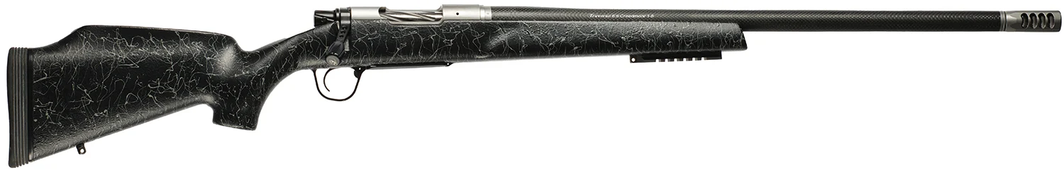 Christensen Arms 8011002501 Traverse 375 H&H Mag 3+1 22" Threaded Barrel, Natural Stainless, Black with Gray Webbing Stock