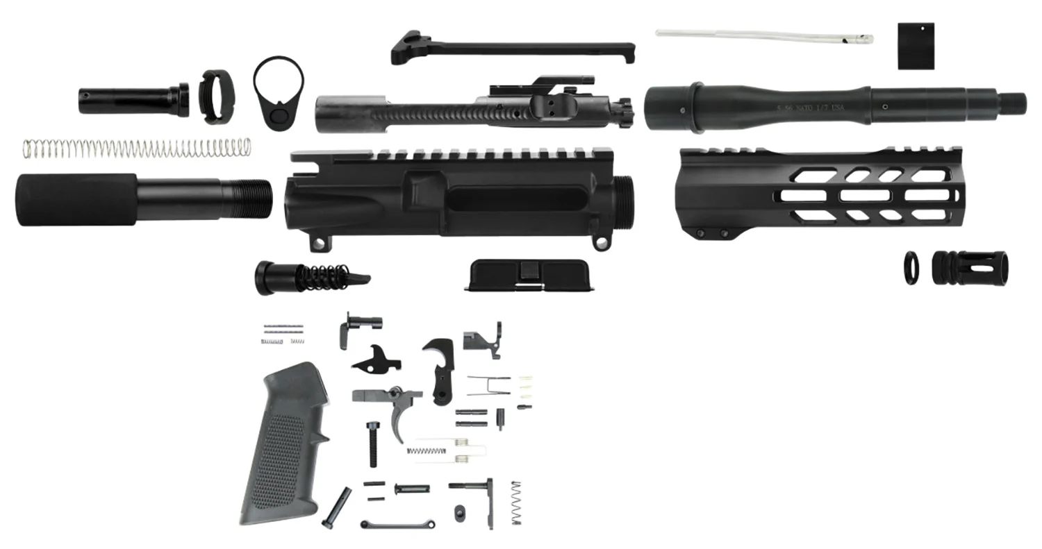 TacFire AR Build Kit 5.56x45mm NATO 7.50" Barrel Black for AR Platform