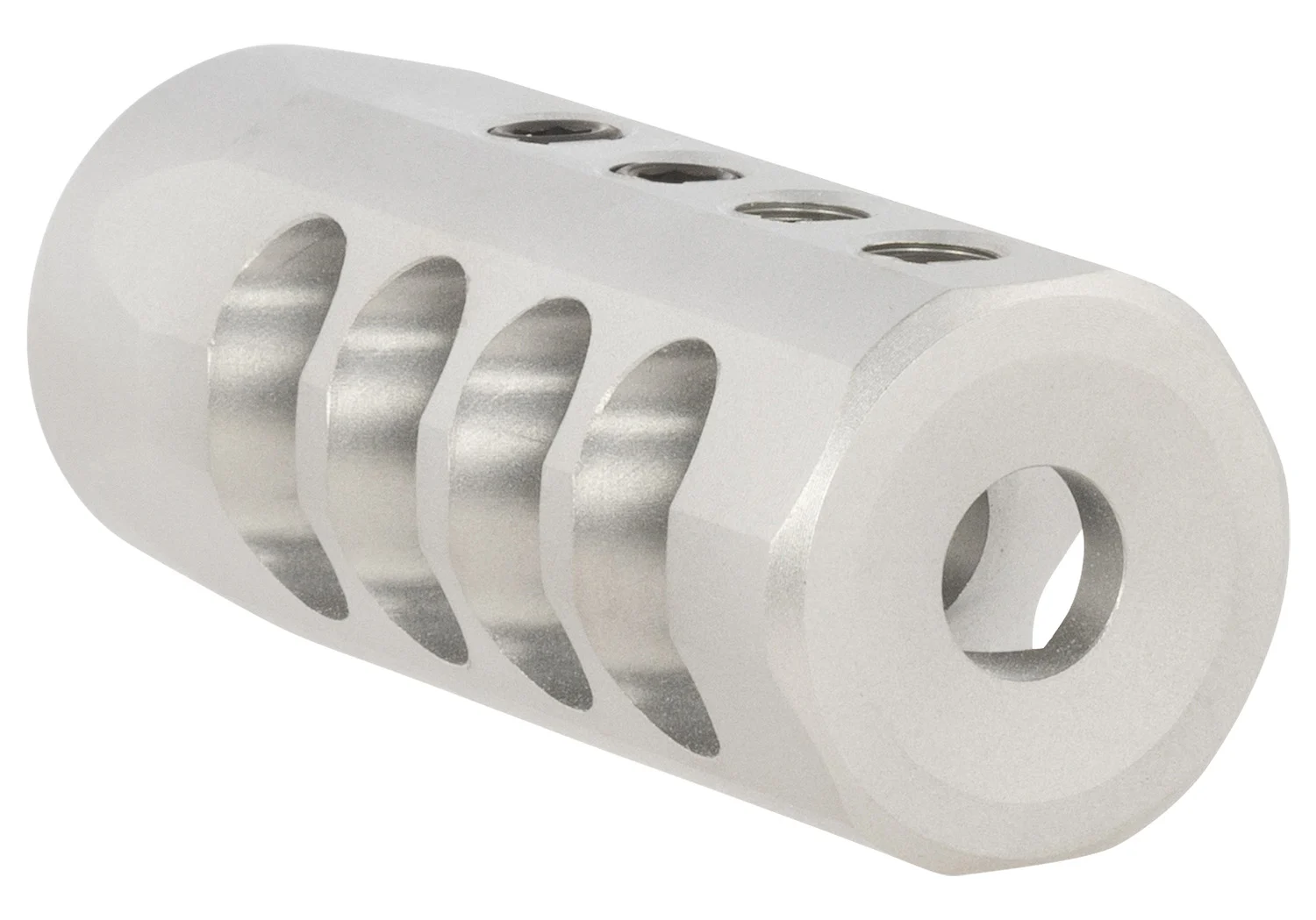 Christensen Arms 8100001701 Side-Baffle Natural Titanium, 5/8"-24 tpi Threads, 30 Cal (.920" D Bull barrel)
