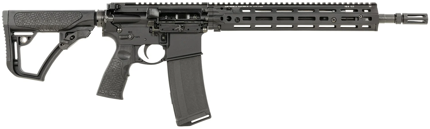 Daniel Defense 0219110613047 M4A1 RIII 5.56x45mm NATO 14.50" 30+1, Black, OEM Stock & Grip, 12.50" M-Lok Handgaurd, Ambi Controls, Pinned & Welded Flash Hider