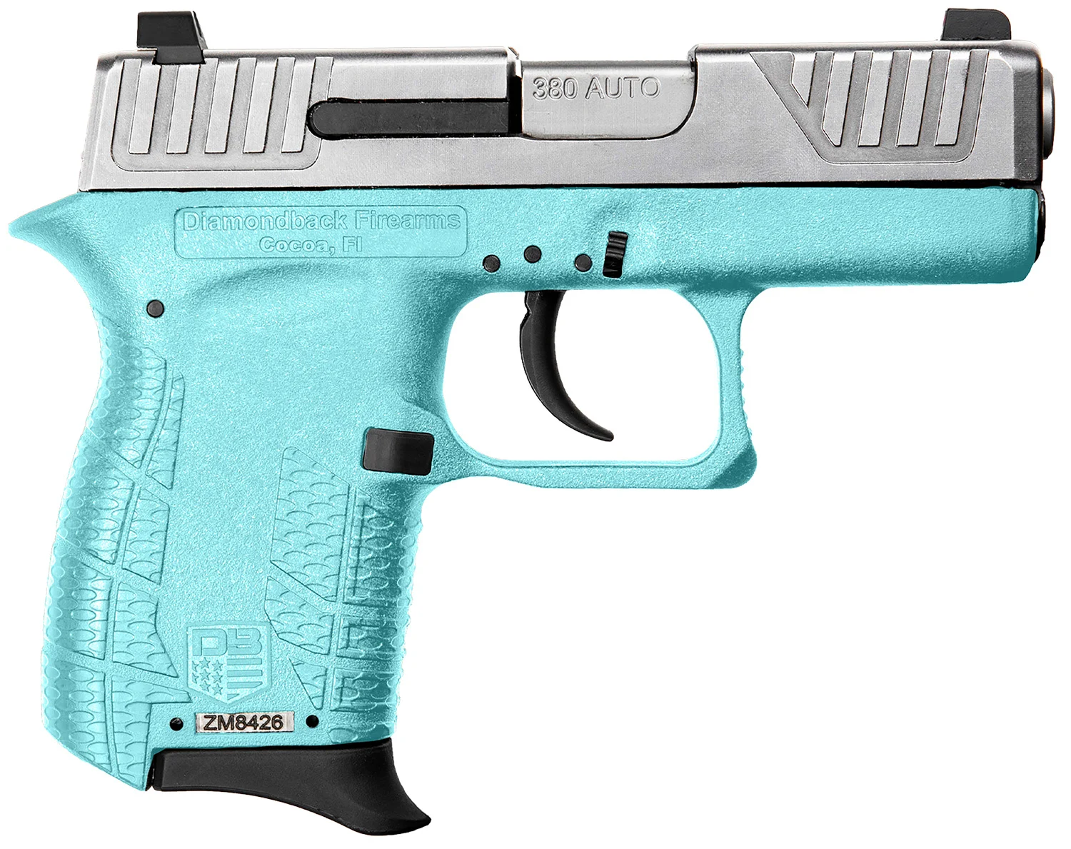 Diamondback DB0100E092 DB380 Gen4 Micro-Compact Frame 380 ACP 6+1, 2.80" Stainless Steel Barrel, Nickel Boron Serrated Stainless Steel Slide, Mint Polymer Frame w/Beavertail & Grip