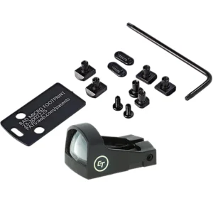 Crimson Trace 0130000201 CTS-1520 Combo Kit Limited Edition Matte Black 1x 3.25 MOA Red Dot Reticle,  Compatible w/Glock,  S&W M&P