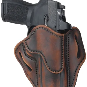 1791 Gunleather ORBH24VTGR BH2.4 Optic Ready OWB Size 2.4 Vintage Leather Belt Slide Fits Walther PPQ/Sig P320/Springfield XD-M Right Hand