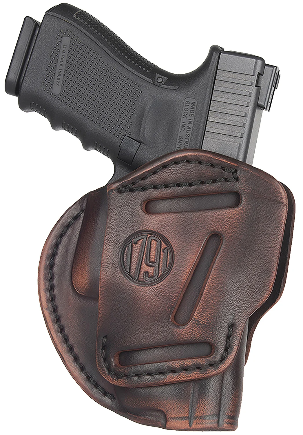 1791 Gunleather 3WH5VTGA 3-Way IWB/OWB Size 05 Vintage Leather Belt Loop Fits Glock 17 Fits HK VP9 Fits MP9 Ambidextrous Hand