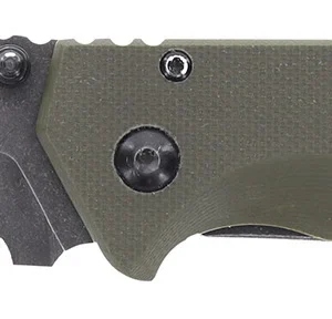 Schrade 1159324 Melee 3.50" Folding Tanto Part Serrated Dark Stonewash D2 Steel Blade 4.50" OD Green G10/SS Handle