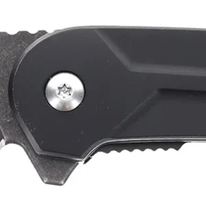 Schrade 1159329 Reckon 3.25" Folding Drop Point Plain Dark Stonewash D2 Steel Blade 4.40" Black Aluminum Handle