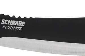 Schrade 1182527 Decimate Parang 11.75" Fixed Parang Plain Black Black Oxide 3Cr13 Steel Blade 6.75" Black Rubber Overmold Handle Includes Sheath