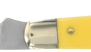Old Timer 1180011 Gunstock Trapper 3" Plain Stainless Steel Blade Yellow
