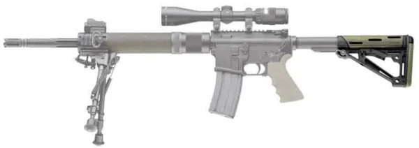 HOGUE AR-15 COLLAPSIBLE STOCK - OD GREEN RUBBER MIL-SPEC