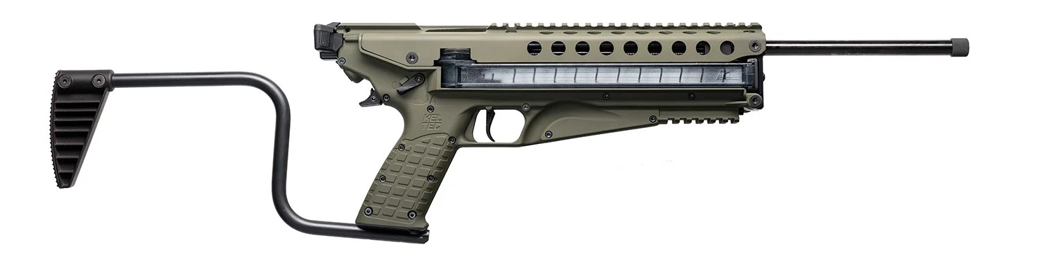 Kel-Tec R50GRN R50 5.7x28mm 50+1 16.10" Threaded Barrel, Green Receiver & Polymer Grip, Side-Folding Stock, Adjustable Sights, QD Sling Mount