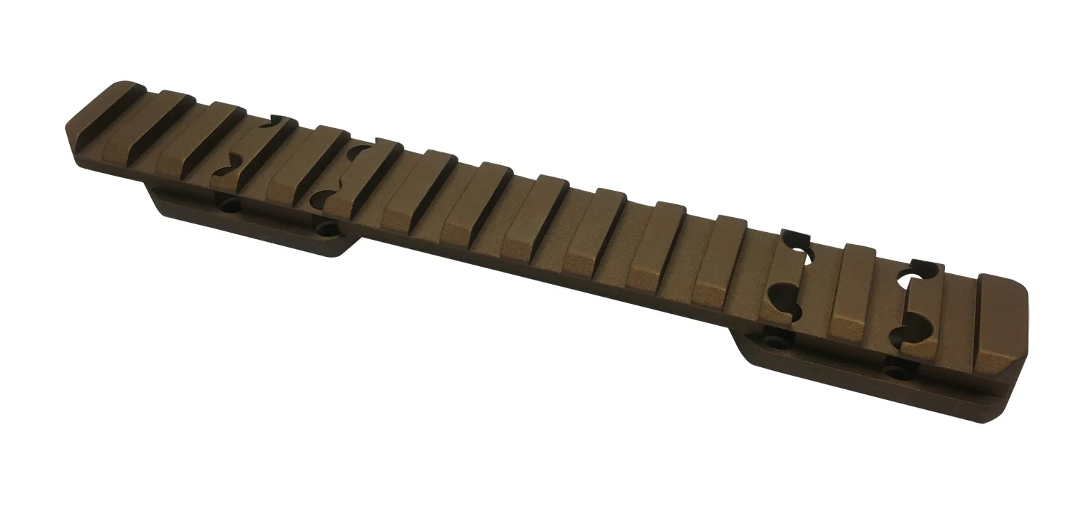 Talley PL0SB735 Picatinny Rail Smoked Bronze Cerakote 0.425" Front/0.500" Rear Fits X-Bolt Long Action 0 MOA