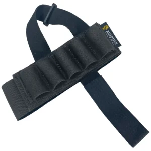 ADAPTIVE TACTICAL AT06400 Stock Mounted Shell Carrier  5rd Shotshells Removable Black Nylon Non Slip Loops Adj. Stock Fit