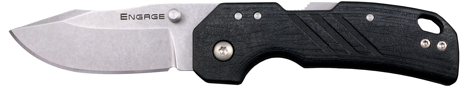 Cold Steel CSFL25DPLC Engage 2.50" Folding Clip Point Plain Stonewashed 4116 SS Blade/Black GFN Handle Includes Belt Clip