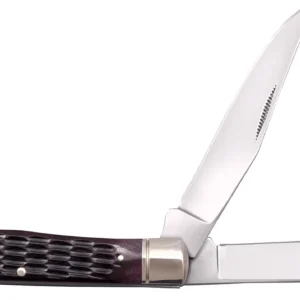 Cold Steel CSFLTRPRJ Trapper 3" Folding Clip/Spey Plain 8Cr13MoV SS Blade/Brown Jigged w/Polished Bolsters Bone Handle
