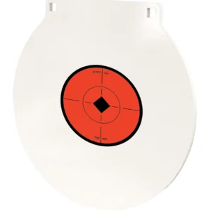 Birchwood Casey RND10 Round Steel Target Plate 10" Centerfire Rifle/Handgun Target Black/Red/White NM500 Steel Hanging
