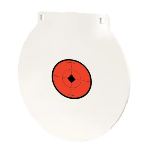 Birchwood Casey RND12 Round Steel Target Plate 12" Centerfire Rifle/Handgun Target Black/Red/White NM500 Steel Hanging