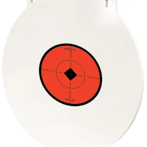 Birchwood Casey RND6 Round Steel Target Plate 6" Centerfire Rifle/Handgun Target Black/Red/White NM500 Steel Hanging
