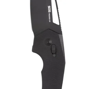 S.O.G SOG12250157 Prohen XR 3.35" Folding Drop Point Plain Black TiNi Cryo D2 Steel Blade, Black Textured G10 Handle
