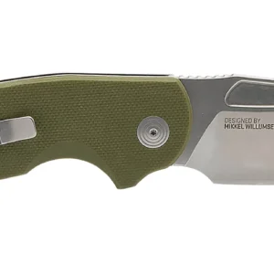 S.O.G SOG16030157 Stout SJ 2.60" Folding Clip Point Plain Stonewashed Cryo D2 Steel Blade/ Olive Drab Textured G10 Handle Includes Belt Clip