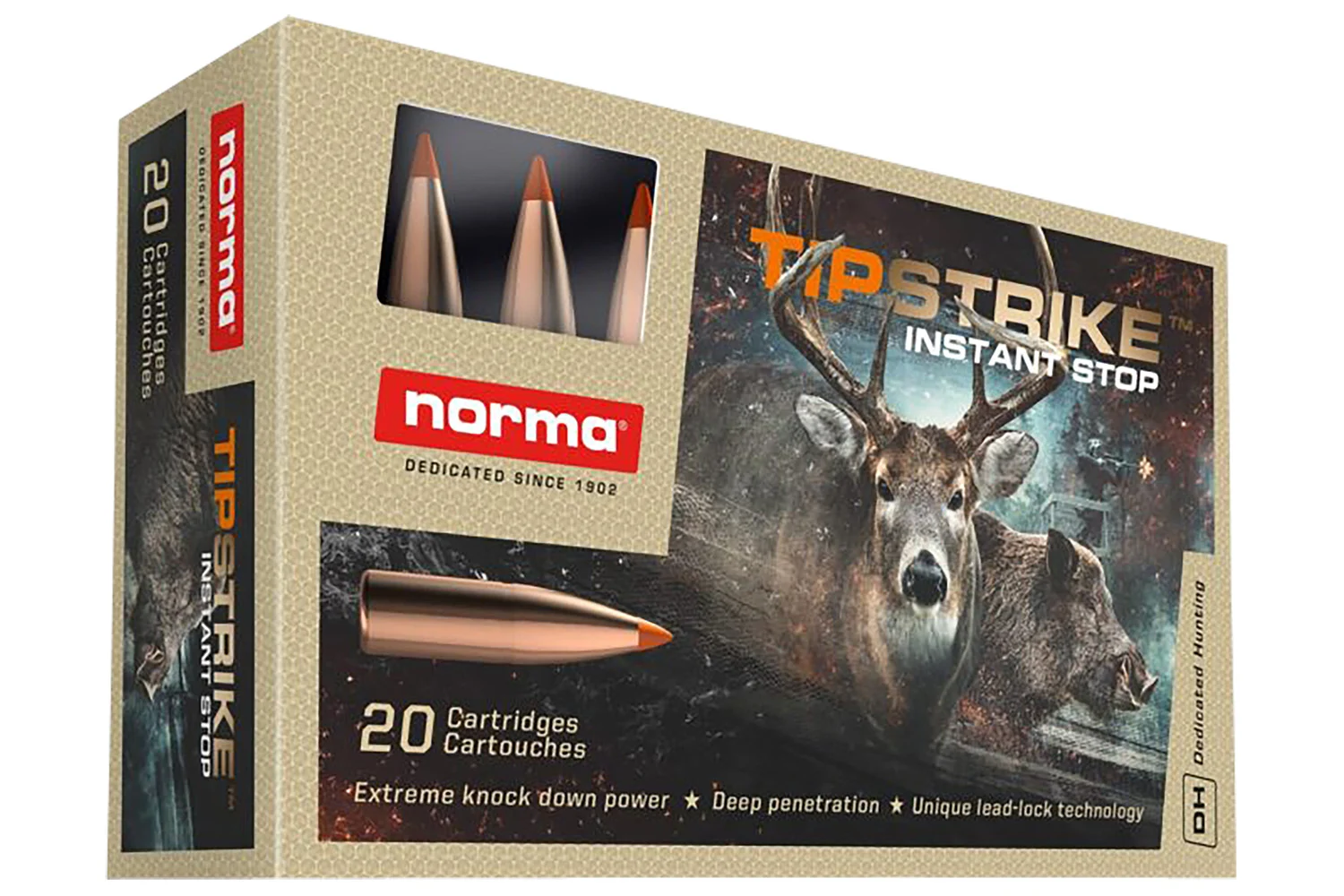 Norma Ammunition 20174352 Dedicated Hunting Tipstrike 308Win 170gr Polymer Tip 20 Per Box/10 Case