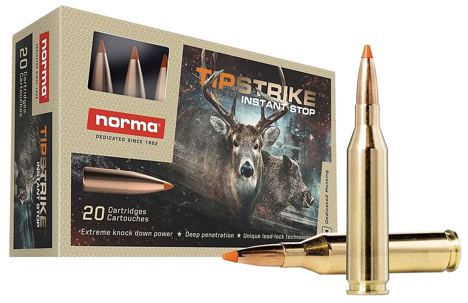 Norma Ammunition 20160052 Dedicated Hunting Tipstrike 243Win 76gr Polymer Tip 20 Per Box/10 Case
