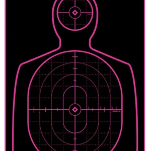 TruGlo TG13A12BB Tru-See Handgun Target Self-Adhesive Heavy Paper Black/Pink 12"x18" Silhouette 12 Pack