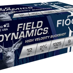 Fiocchi 12HV9P Field Dynamics  12Gauge 2.75" 9Pellets 00Buck Shot 10 Per Box/25 Case