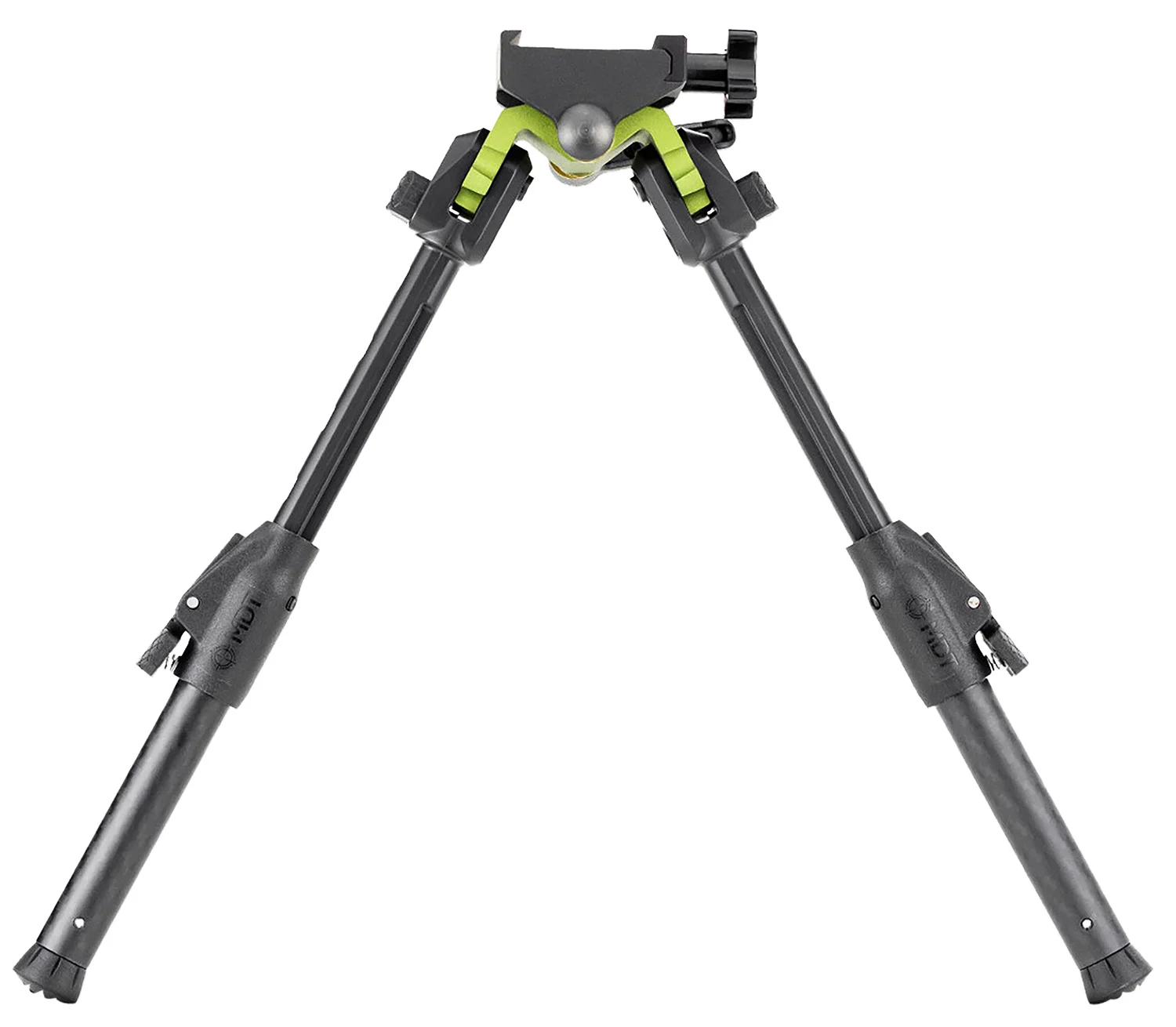 Mdt Sporting Goods Inc 105560GRN GRND-POD Green/Black 4.50"-9" Carbon Fiber/Aluminum, Adj. Throw Lever, 4 Leg Postitions, Fits Picatinny Rail