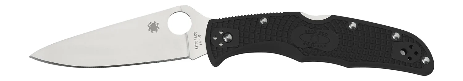 Spyderco C10FPBK Endura 4 Lightweight 3.75" Folding Plain Satin VG-10 SS Blade/Purple Bi-Directional Texturing FRN Handle Includes Pocket Clip