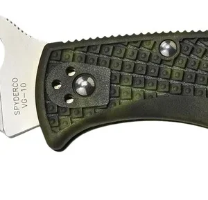 Spyderco C10ZFPGR Endura 4 Lightweight 3.80" Folding Plain Satin VG-10 SS Blade/Zome Green Bi-Directional Texturing FRN Handle Includes Pocket Clip