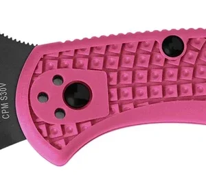 Spyderco C11FPPNS30VBK Delica 4 Lightweight 2.90" Folding Plain Black TiCN CPM S30V SS Blade/Pink Textured w/Black Accents FRN Handle Includes Pocket Clip