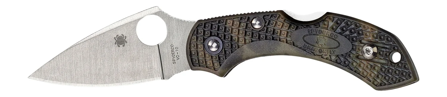 Spyderco C28ZFPGR2 Dragonfly 2 2.30" Folding Plain Satin VG-10 SS Blade/Zome Green Textured FRN Handle Includes Pocket Clip