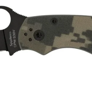 Spyderco C36GPCMOBK2 Military 2 4" Folding Plain Black DLC CPM S30V SS Blade/ Digital Camo G10 Handle Includes Pocket Clip