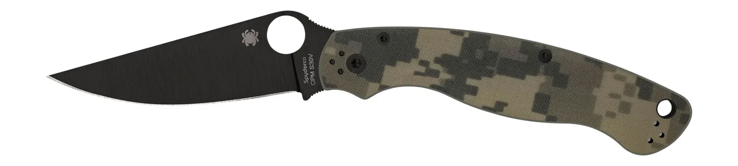 Spyderco C36GPCMOBK2 Military 2 4" Folding Plain Black DLC CPM S30V SS Blade/ Digital Camo G10 Handle Includes Pocket Clip