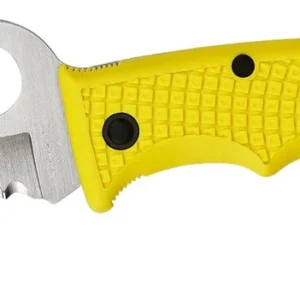 Spyderco C79PSYL Assist Salt Lightweight 3.68" Folding Part Serrated H2 Steel Blade/Yellow Bi-Directional Texturing FRN Handle Includes Glass Breaker/Pocket Clip