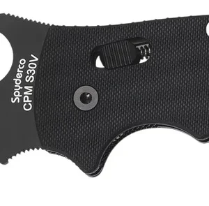 Spyderco C95GPBBK2 Manix 2 XL 3.85" Folding Plain Black DLC CPM S30V SS Blade/Black Textured G10 Handle Includes Pocket Clip