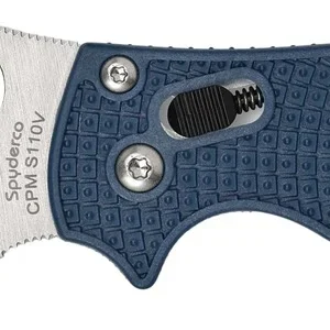 Spyderco C101PDBL2 Manix 2 Lightweight 3.37" Folding Plain Satin CTS BD1 SS Blade/Dark Blue Bi-Directional Texturing FRCP Handle Includes Pocket Clip
